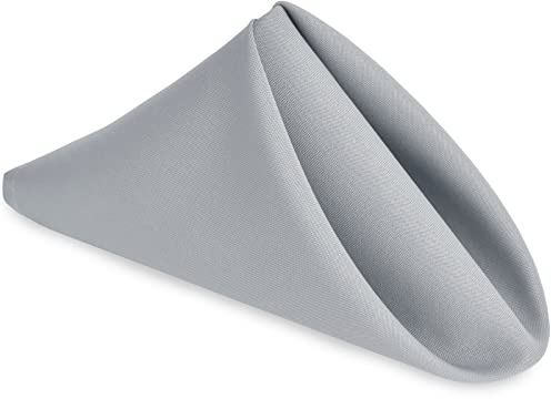 Hiasan Set di 6 tovaglioli di stoffa grigio argento, 45 x 45 cm, lavabili con bordi orlati per ristoranti, matrimoni e vacanze