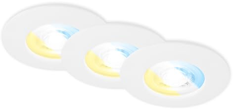 BRILONER – 3er Set LED Einbaustrahler 230V, LED Strahler Badezimmer IP44, Deckenstrahler, Spots, Deckenspots, Lichtfarbe einstellbar, Weiß