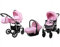 BabyLux® Enfant Poussette Combinée Set 3 en 1 - Qbaro - incl. Nacelle, Canne, Siège de voiture - Siège Auto - Landau Bébé - avec Sac à langer, Habillage pluie, Moustiquaire etc.
