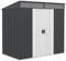 Outsunny Caseta de Jardín 2 m² 195x122x181,5 cm Cobertizo Exterior Metálico con Base Puerta Corredera 2 Ventanas y Anti-UV para Almacenar Herramientas en Terraza Patio Gris Oscuro