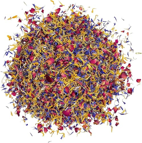 Mélange De Fleurs De Printemps - Rose Comestible, Bleuet Et Souci - 10g Fleurs Comestibles En Qualité Culinaire De Qualité Supérieure - Parfait Pour Les Boissons, Les Gâteaux Et Les Délices Culinaires