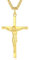 FANCIME Jesus Kruzifix Kreuz Kette 925 Sterling Silber Gold Vergoldet Kreuz Anhänger Edelstahl Kette für Herren Jungs Kinder - Kettenlänge: 60 cm