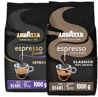 Lavazza, Intenso & Italiano Espresso, Coffee Beans, Ideal for Espresso Coffee Machines, 1kg x2