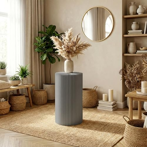 MBBTAG Soporte para Flores de Cartón, Pedestal Cilíndrico Redondo, de Cartón Grueso Plegable y Estructura de Panal, Soportan Libros y Objetos Decorativos para Bodas, Fiestas y Hogar