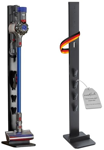 PureMounts, Staubsauger Standfuß Organizer kompatibel mit Dyson V6 Pro, V7, V8, Cyclone Fluffy, V10 Total Clean, Torque Drive und V11 Animal, V12 Slim, V15 Detect Absolute, Gen5 schwarz