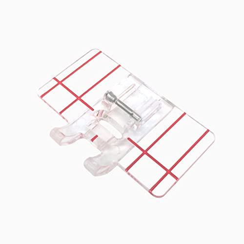 La Canilla ® - Nähfuß mit transparenter Basis für Haushaltsnähmaschinen W6, Victoria, Singer, Brother, Elna Juki, Silvercrest und mehr | Nähzubehör für Applikationen und Zierstiche