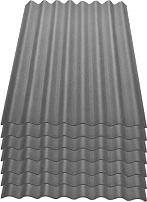 Onduline Easyline Dachplatte Wandplatte Bitumenwellplatten Wellplatte 7x0,76m² - grau