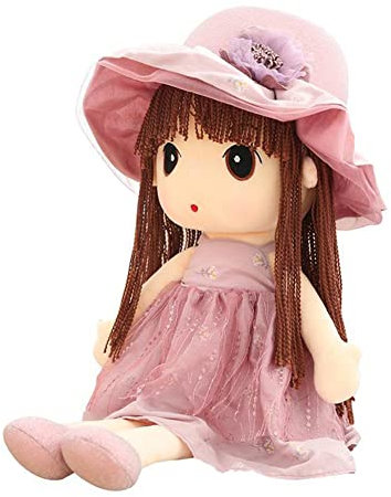 Kuschelpuppe Weiche Stoffpuppe mit Kleidung und Haar für Kinder Mädchen von 0-5 Jahren,Niedliche Puppe Plüschpuppe Baby Mädchen Geschenke Kinder Spielzeug Plüschtier Textilpuppen Gefüllte Puppen