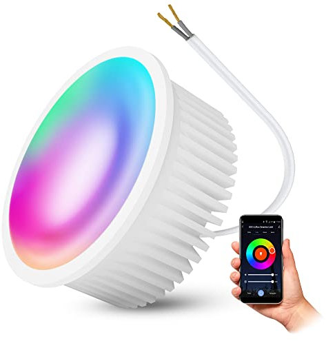 SSC-LUXon Smart Home WiFi Lampe Modul LED flach RGB CCT kompatibel mit Alexa, Siri & Google - dimmbar App- & Sprachsteuerung RGB & Weißtöne