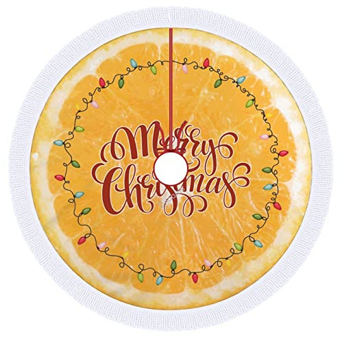 Rustic Christmas Tree Skirt Buffalo-Check, Quince Plush Tree Mat with Tassel Lace for Festival Party Holiday Outdoor Xmas Tree Decorations 36 Inches