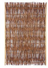 Weiden-Zaun/Weiden-Zäune als Sichtschutz im Maß 120 x 180 cm (Breite x Höhe) als Weide Sichtschutz-Zaun mit braun gebeizten seitlichen Holzrahmen