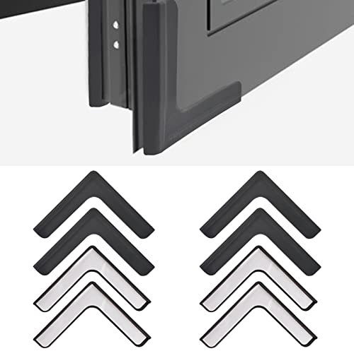 UFURMATE Lot de 8 protections de coin de fenêtre en forme de L autocollantes en silicone pour protéger les bords de meubles de fenêtre (noir)