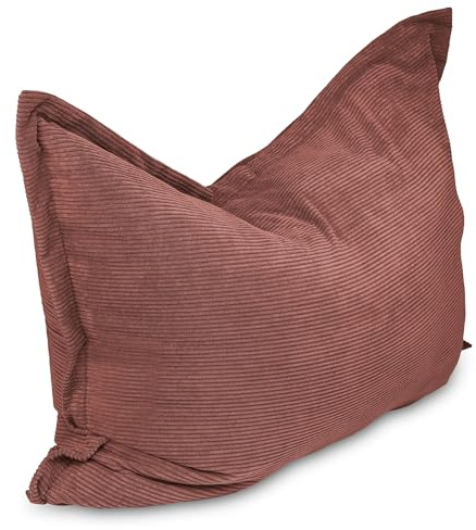 chilly pilley Sitzsack L XL XXL Cordstoff Bodenkissen Beanbag Styropor Füllung Riesensitzsack Cord-Material Sitzkissen Gartenkissen zum Liegen und Sitzen Cord 100x155 Dunkelrosa