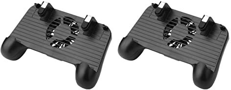 VENEKA 2X Controlador de Juegos del Móvil 4 En 1 para PUBG Mando de Juego del Móvil Gatillo Apuntar Y Disparar Palanca de Juego Ventilador de Enfriamiento 2000MAh Banco Energía Portátil