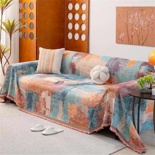 RUILBJ Mandala Sofa Decke Leichter Luxus Weich Stoff Sofa Decke Groß Doppelbett Decke Haus Dekoration Vier Jahreszeiten Sofa Bett Decke Anti Kratzer Sofadecke (Muster 2,180x200 cm)