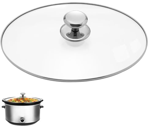 Ovaler Glasdeckel, Ersatz für Hamilton Beach 7 qt Slow Cooker für Slow Cooker SCV700SS SCV700, 33474G, SCV700SS, SCV700-KC Ersatz-ovale 7 Quart Deckel