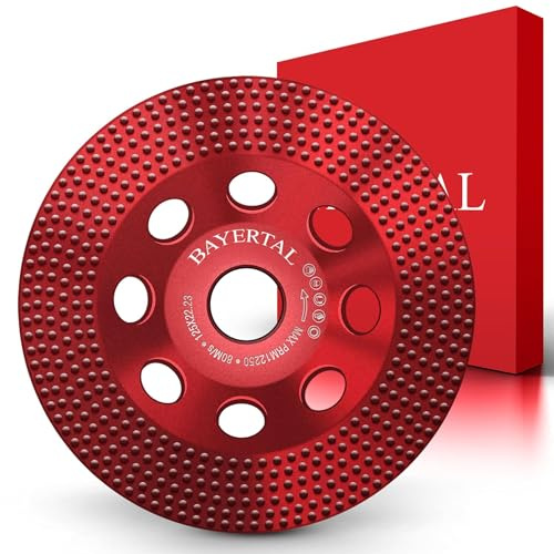 BAYERTAL® Plato de desbaste diamantado 125 mm – Para pintura de fachada, madera, recubrimientos epoxi y más – Copa diamantada 125 mm con recubrimiento de diamante al vacío