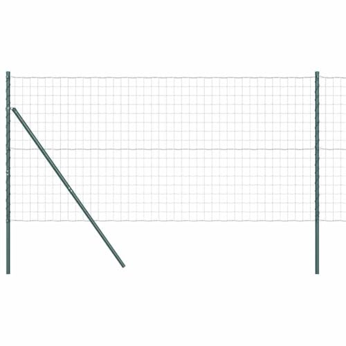vidaXL Recinzione Euro con 7 poste, 10 x 1 m in acciaio zincato verde. È una soluzione resistentissima ai raggi UV, perfetta per tenere la privacy in giardino o come supporto per una barriera in ter