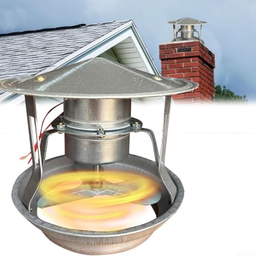 Ventilador extractor de humo de 40 W, funcionamiento silencioso, ventilación de chimenea para estufas de leña, chimeneas, hogueras, hornos, calderas