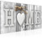 Runa Art Wandbild Home Holzoptik 1 Teilig 100 x 40 cm Modern Bild auf Vlies Leinwand Landhausstil Wohnzimmer Schwarz Weiss 503312c