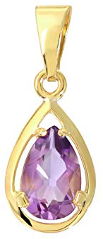 NKlaus ciondolo a goccia di ametista 333 8 carati oro giallo 12x8mm donna 9254
