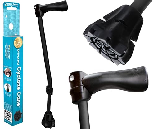 New Dynamo Cyclone Walking Cane is The Most Modern Cane Tech Ever. It’s Balanced, Adjustable, and Sports A Larger All-weather Walking Tip. The Only Cane You’ll Need (Black)