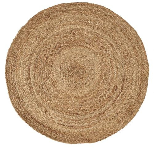 LOLAhome Alfombra Redonda Trenzada de Yute Natural Doble Costura de 120 cm