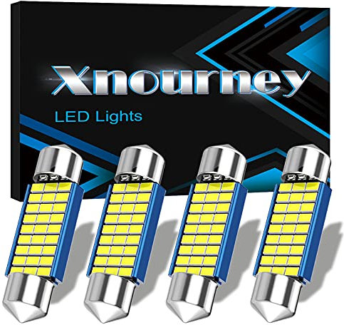 Xnourney 36mm 6418 Ampoules LED de voiture, Canbus sans erreur 1,42 pouces 36mm feston Ampoules LED blanche, 12V 6461 C5W Ampoules pour voiture Dôme Carte Coffre Lumière de courtoisie, 4pcs