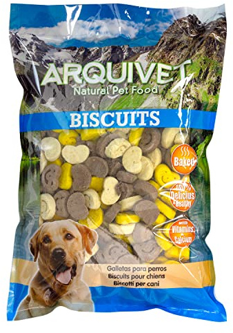 ARQUIVET Galletas para Perros Smiles 1 kg- Snacks para Perros - Chuches, golosinas, premios, recompensas y chucherías para Perros - Mejores Snacks para Perro