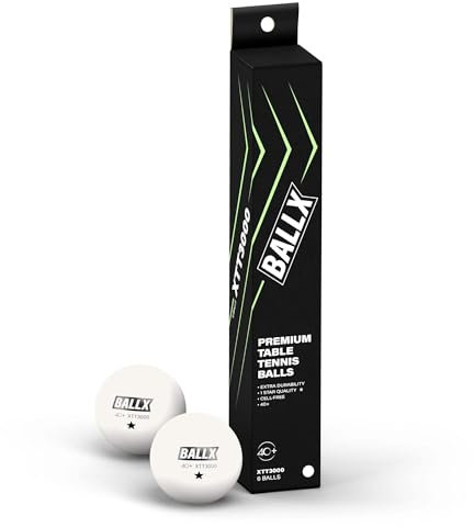 BallX 1 Stern Tischtennisbälle XTT3000 | 40 ABS weiß | 6 Stück | Ping Pong Bälle | Tischtennisbälle Outdoor & Indoor | Tischtennisball | Tischtennis Bälle | Table Tennis Balls