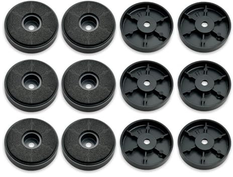 12stk Lautsprecher Stoßdämpfer Füße, 30x8mm Lautsprecher Isolierung Pad rutschfeste Gummidämpfer, für Audio, Lautsprecher, Subwoofer, Heimkino, HiFi-Geräte (Schwarz)
