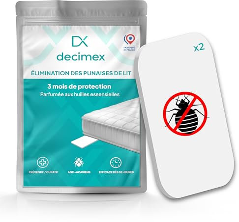 DECIMEX-Plakette Anti Bettwanzen Befallsermittlung, Bekämpfung & Behandlung gegen Wanzen, Flöhe & Parasiten | Bettwanzen falle für Haus, Bett & Matratzen, in der EU Hergestellt X2