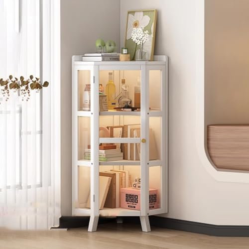 YNAYGDIUGD Vitrina De Cristal De 3 Estantes,con Puerta Y Estantes De Cristal,Vitrina Expositora para Colecciones,Vitrina Transparente De Pie Vitrinas, Armarios Altos, para Sala De Estar Dormitorio