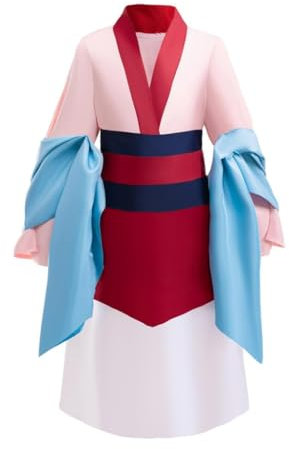 Lito Angels Prinzessin Hua Mulan Kostüm Kleid Verkleidung für Kleinkind Mädchen Größe 7-8 Jahre 128, Rosa