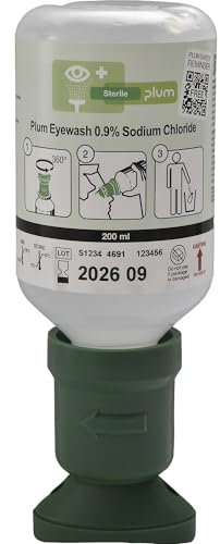 kaiserkraft | Augenspülflasche 0,9% NaCl | VE 3 x 200-ml-Flaschen | mit Augenschale