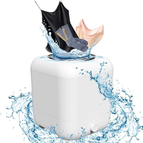 Mini-Waschmaschine, 2000 mAh wiederaufladbare kabellose Tragbare Waschmaschine, 5L 2 in 1 Camping Waschmaschine Tiefenreinigung für Babykleidung, Unterwäsche, Wohnmobilreisen