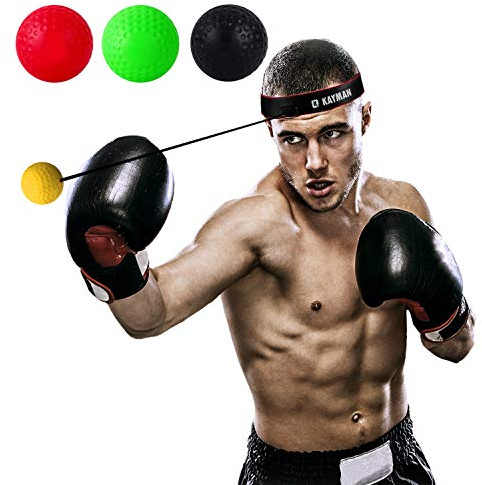 KAYMAN Boxing Reflex Ball – Headband Attached MMA Punch Training Ball, Speed & Reaction Fitness Equipment for Martial Arts, Combat Sports & Gym Exercise – Suitable for Adults & Children