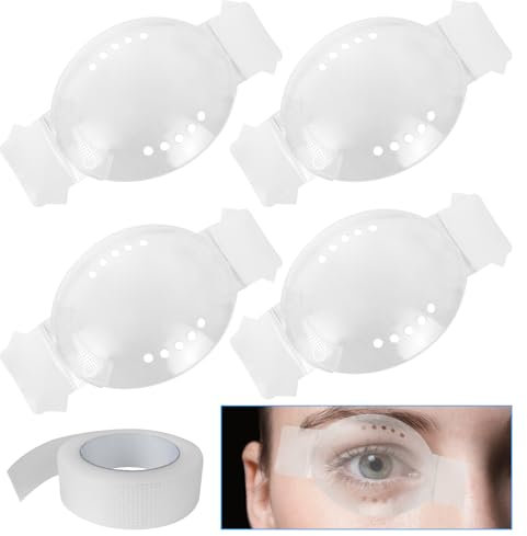 4 Pièces Masque Oculaire Transparent, Protection des Yeux Poreux en Plastique, Respirant Masque Oculaire pour Hommes et Femmes, Postopératoire Protéger les Yeux
