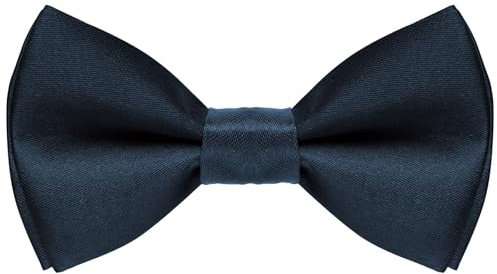 FACATH flugor för pojkar, barnflugor med prickigt mönster, förbundna clip-on-flugor för flickor, skolfest, bröllop, konsert, fest, Marinblå, 24-41 cm