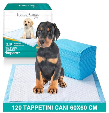 Beauty Case Pet Tappetini Igienici per Cani 60x60cm - 30x Traversine Cani e Gatti per Addestramento Cuccioli - Monouso, Super Assorbenti, Antiodore - Assorbenza 4/5