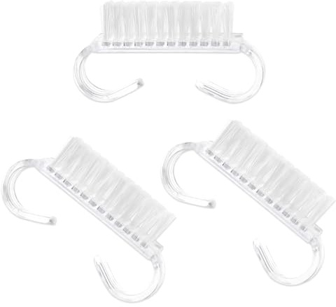 YUVKIN 3 pezzi spazzola per unghie e mani, doppio lato, spazzolino unghie mani, pulisci unghie, in plastica, universale, per la pulizia di mani e unghie (Trasparente)