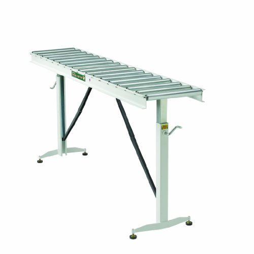HTC HRT-70 Adjustable Folding Roller Conveyor Table 66-Inch length by 15-Inch wide 17-Ball Bearing Rollers , White