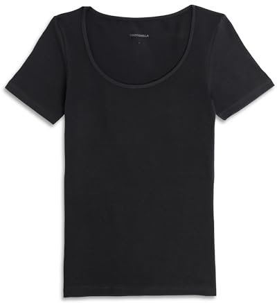 Cotonella, T-shirt à manches courtes avec large encolure ronde - T-shirt en jersey de coton doux bi-élastique - Art. GD010