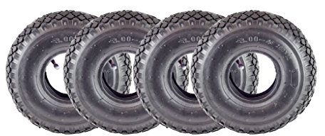 4 x HSM Set Sackkarren Schlauch Sackkarrenrad Ersatz Rad Reifen Luftrad mit Mantel 3.00-4/300-4