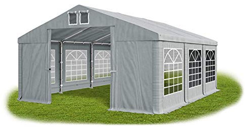 Partyzelt 5x6m wasserdicht grau Zelt 560g/m² PVC Plane Hochwertigeszelt Gartenzelt Summer SD - Faltpavillon, Gartenpavillon, Pavillon, Lagerzelt, Gartenhaus, Zeltgarage, Garagenzelt - Partyzelt
