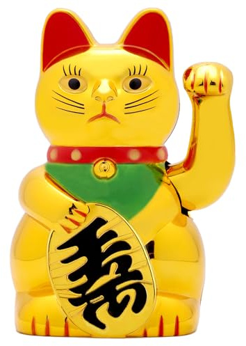IBWell Maneki Neko Lucky Cat,Fengshui Cat- Waving Arm Battery Operated for Fortune Money and Good Luck (5)