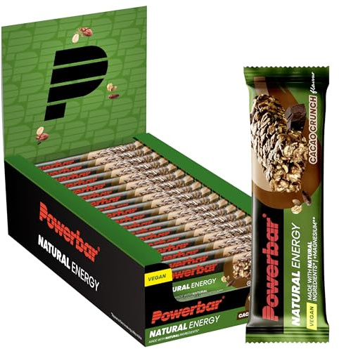 Powerbar - Natural Energy Cereal-Cacao Crunch - 18x40g - Barre énergétique végétalienne riche en glucides - Magnésium