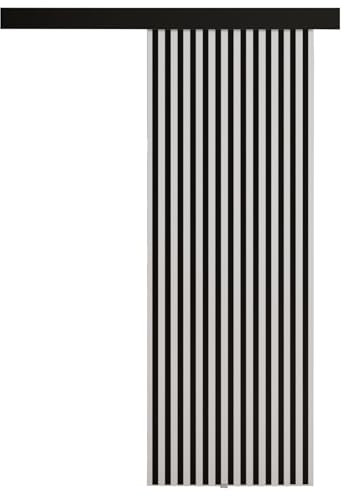 KIER FURNITURE Schiebetür BELMO – Schiebetür Komplettset Schiene Komplettset Mit Tür – Zimmertüren Mit Zarge Komplett - B86xH205xT1,6 cm - Weiß