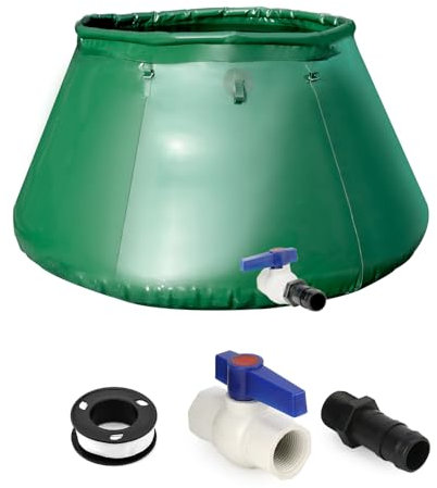 QWORK® 250L regentonne Tank, wasserfass 250L, regenwassertonne, Faltbare regentonne, mit Auslaufhahn