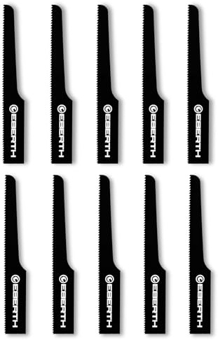 EBERTH 10x Stichsägeblatt T24 (10 Stück), Gesamtlänge 95 mm, Ersatzteil Stichsägeblätter für Druckluft-Karosseriesäge EBERTH IW8-P38, Sägeblätter mit 24 Zähnen pro Zoll, für Stahl Aluminium Kunststoff